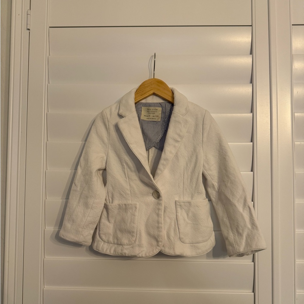 Zara Girls White Blazer Jacket